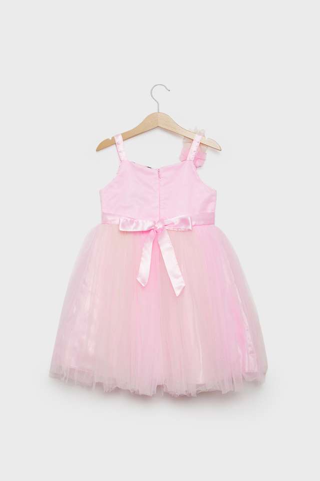 Embellished-Polyester-Round-Neck-Girls-Dress