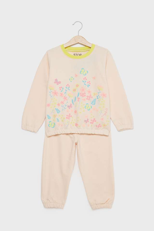 Solid-Blended-Fabric-Regular-Fit-Girls-Co-Ord-Set