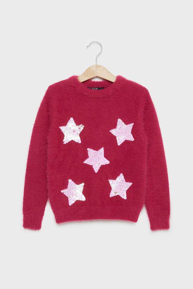 Sequinned-Nylon-Round-Neck-Girls-Sweater