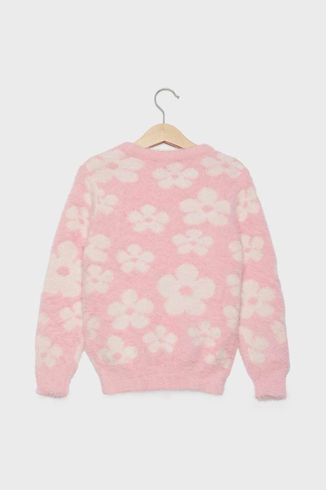 Floral-Nylon-Round-Neck-Girls-Sweater