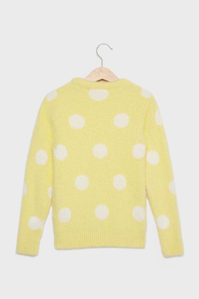 Polka-Dots-Nylon-Round-Neck-Girls-Sweater