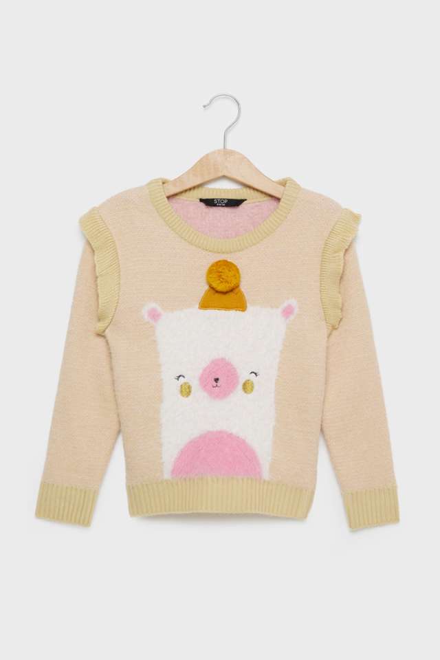 Printed-Nylon-Round-Neck-Girls-Sweater