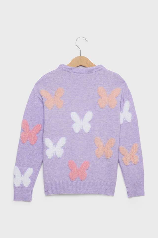 Printed-Blended-Fabric-Round-Neck-Girls-Sweater