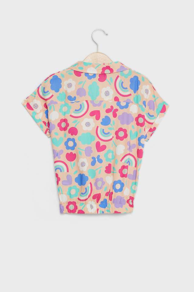 Printed-Rayon-Collared-Girls-Top
