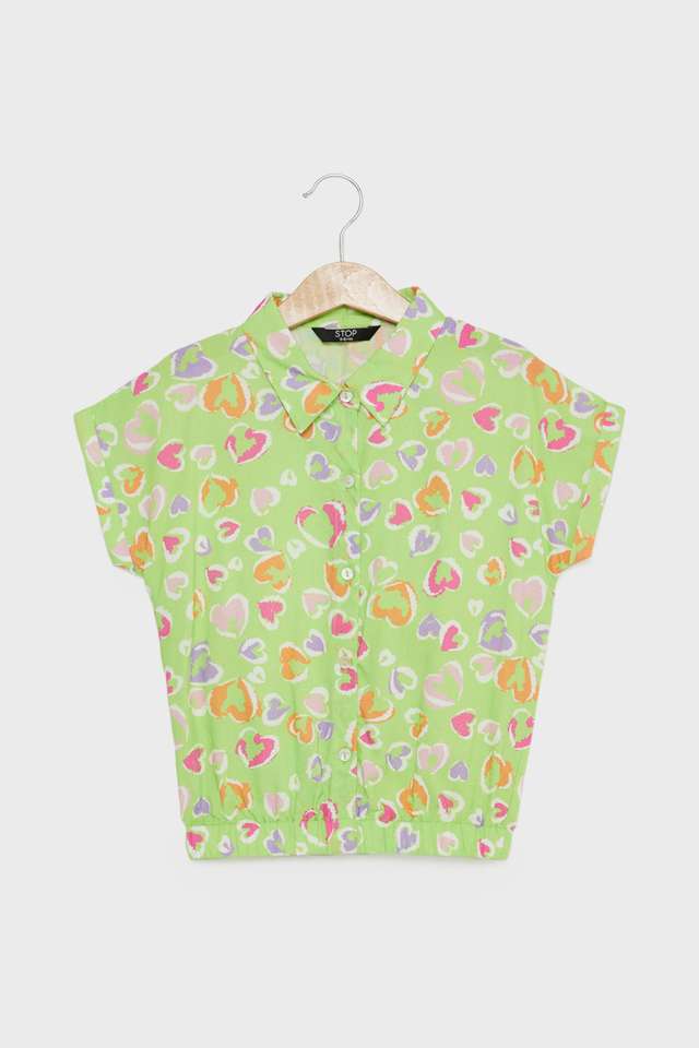 Printed-Rayon-Collared-Girls-Top