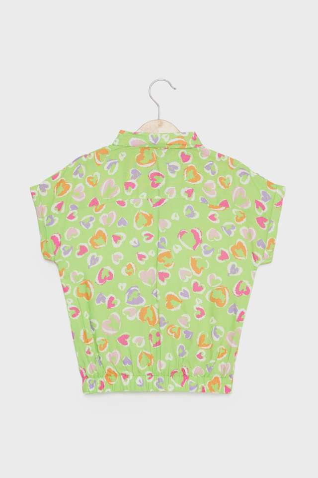 Printed-Rayon-Collared-Girls-Top