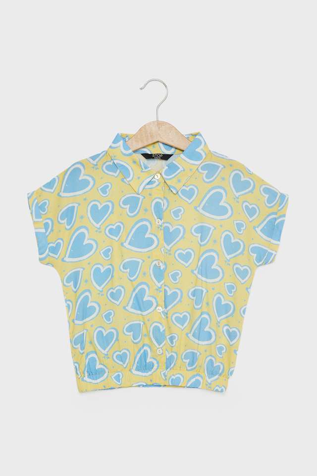 Printed-Rayon-Collared-Girls-Top
