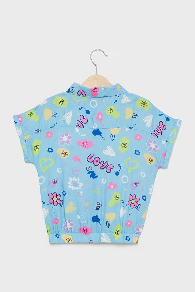 Printed-Rayon-Collared-Girls-Top