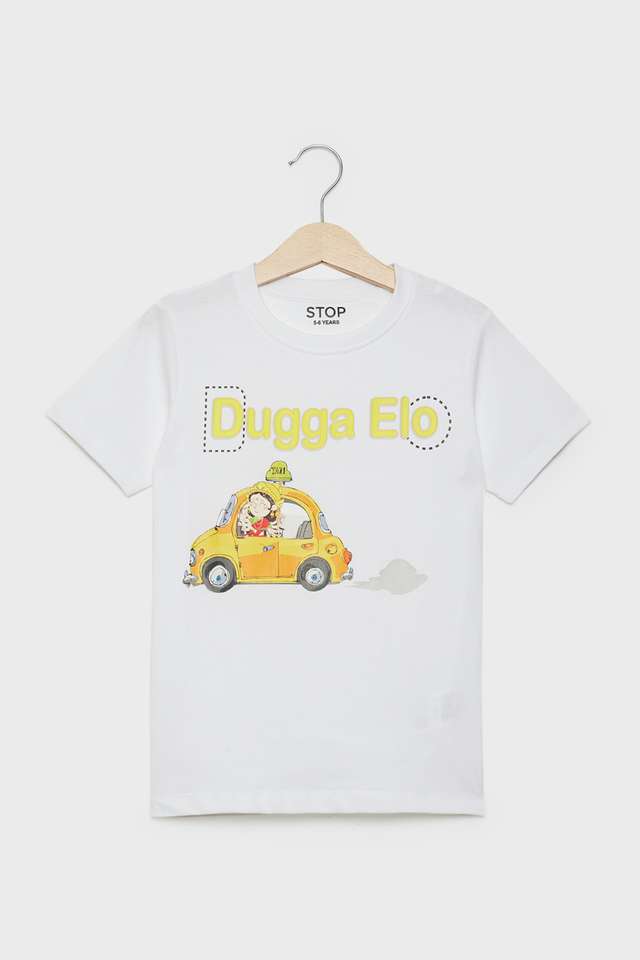 Printed-Blended-Fabric-Round-Neck-Boys-T-Shirt