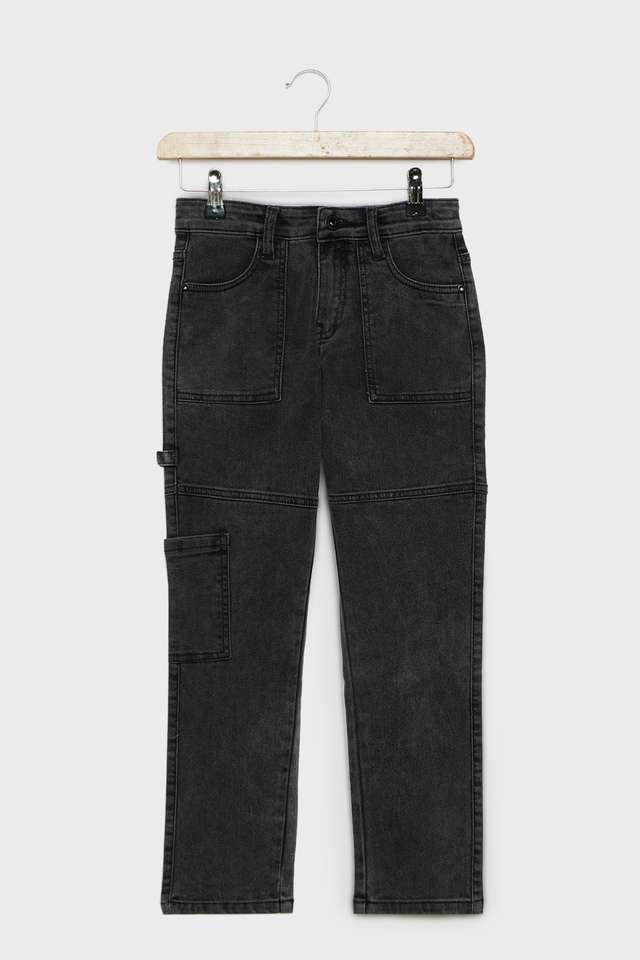 Solid-Blended-Fabric-Straight-Fit-Girls-Pants