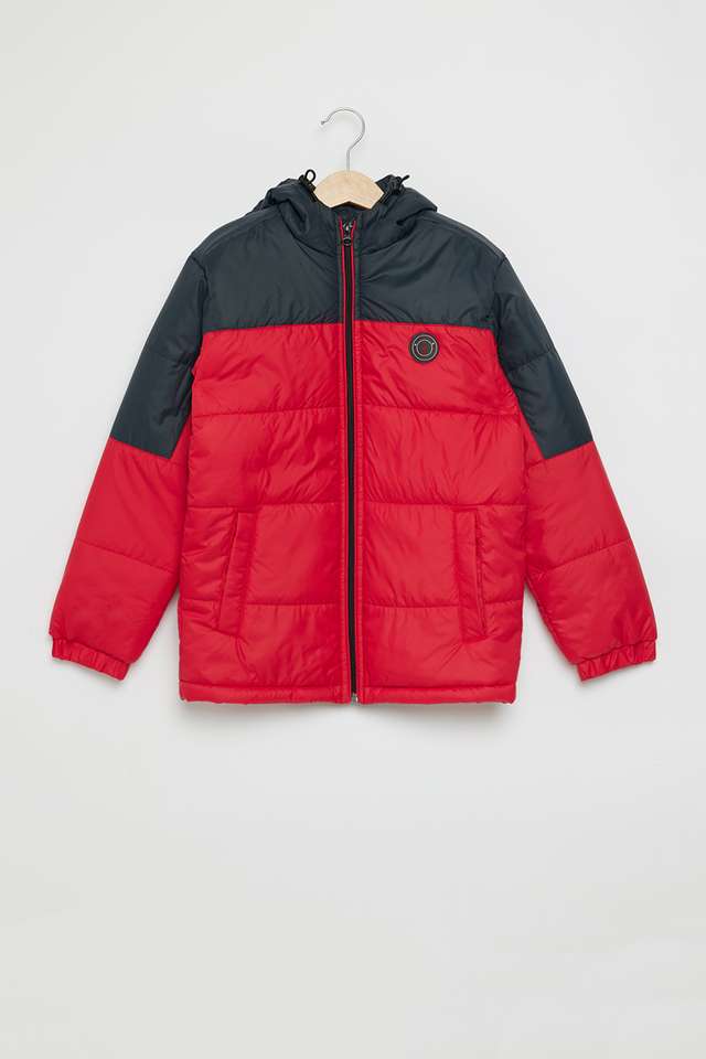 Color-Block-Blended-Fabric-Hooded-Boys-Jacket