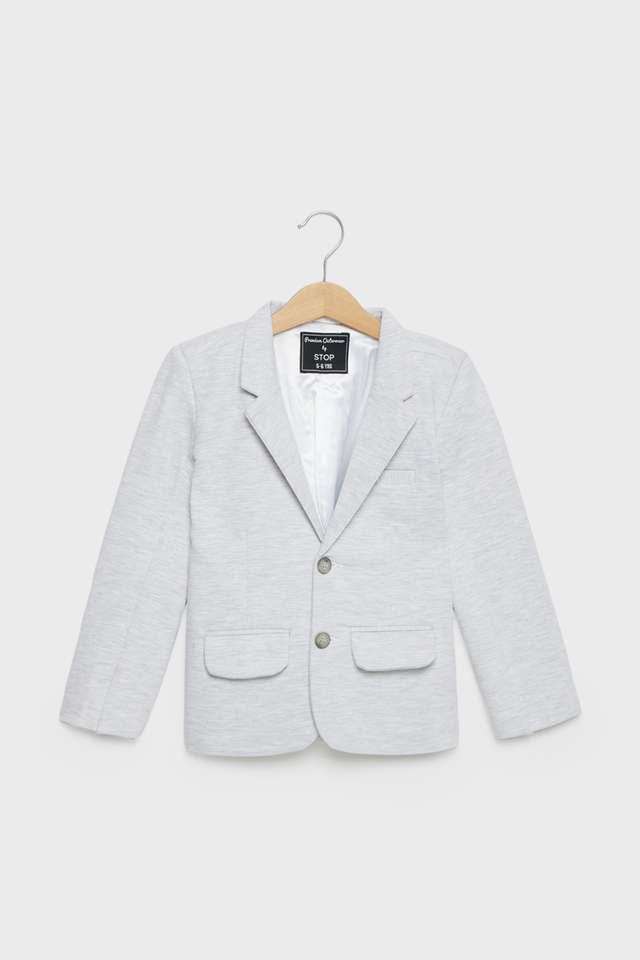 Solid-Cotton-Blend-Collared-Boys-Jacket