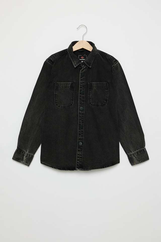 Solid-Denim-Collared-Boys-Jacket
