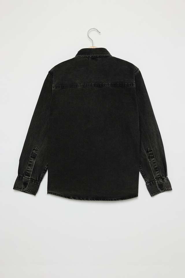 Solid-Denim-Collared-Boys-Jacket