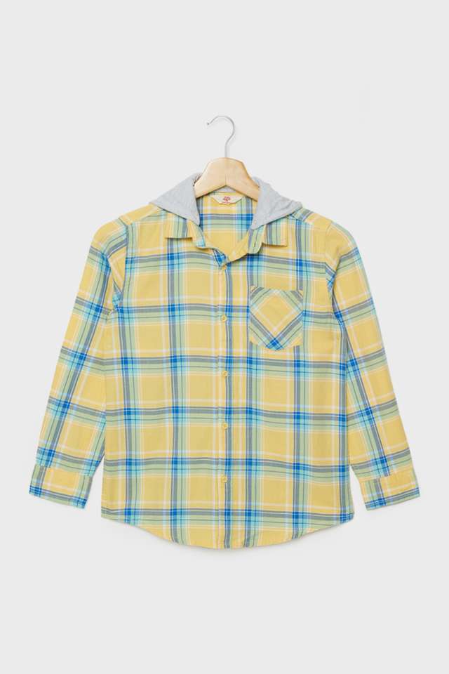 Checks-Cotton-Hooded-Boys-Shirt