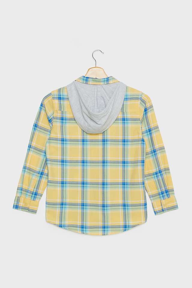 Checks-Cotton-Hooded-Boys-Shirt
