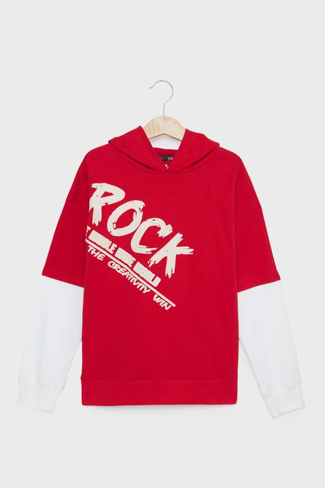 Typography-Cotton-Hooded-Boys-Sweatshirt