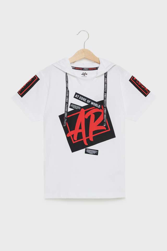 Graphic-Print-Cotton-Hooded-Boys-T-Shirt