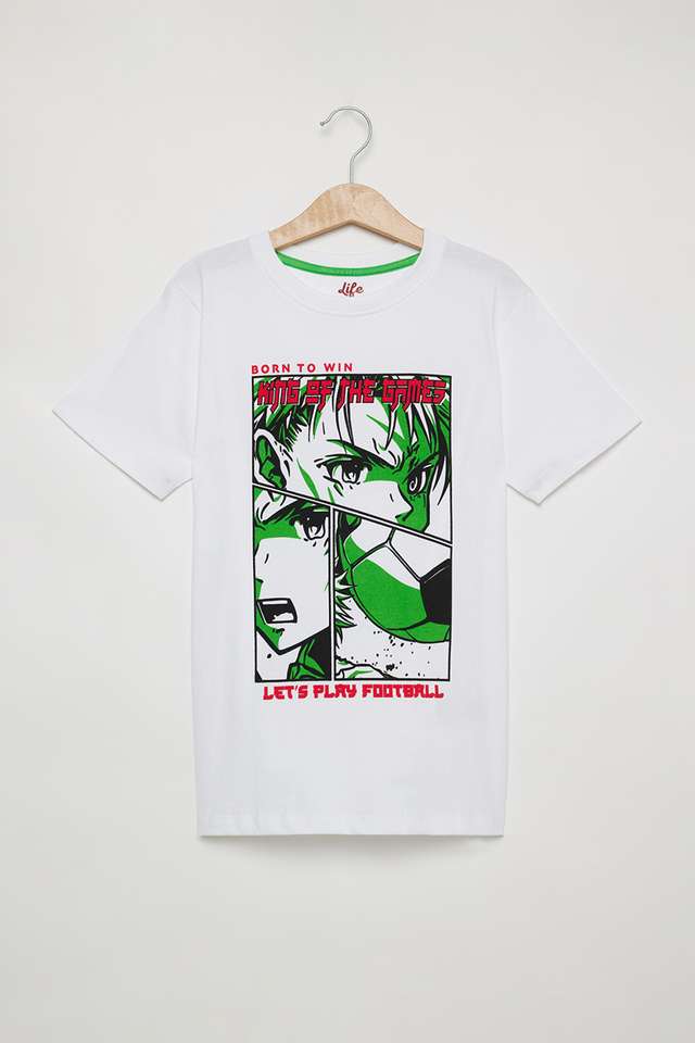 Printed-Blended-Fabric-Round-Neck-Boys-T-Shirt