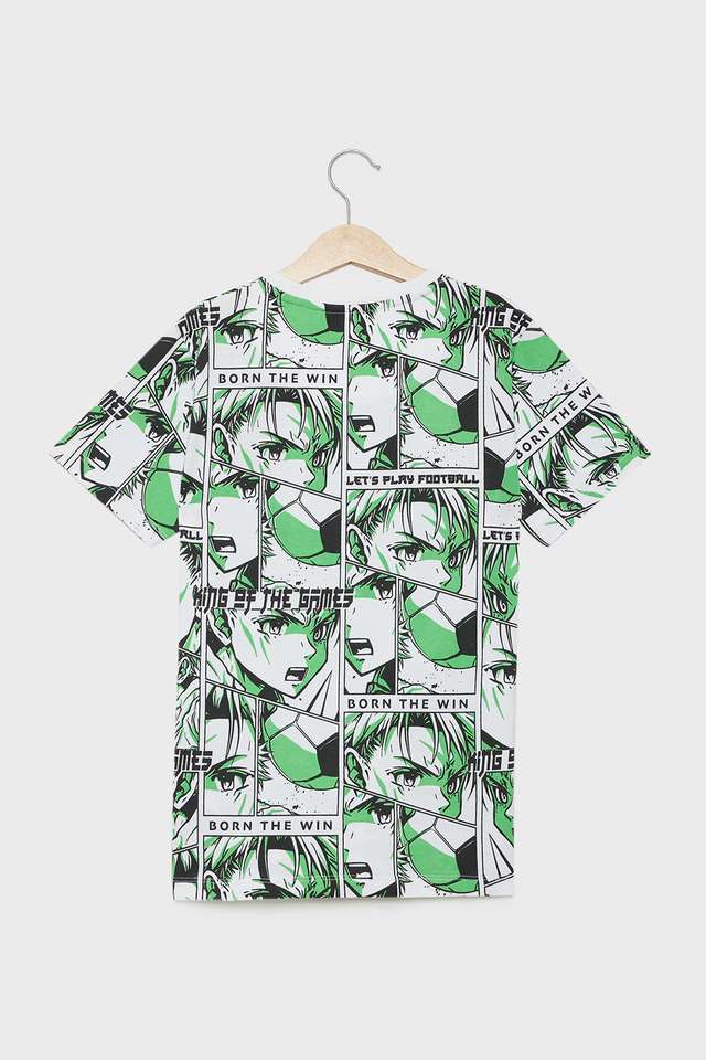 Printed-Blended-Fabric-Round-Neck-Boys-T-Shirt