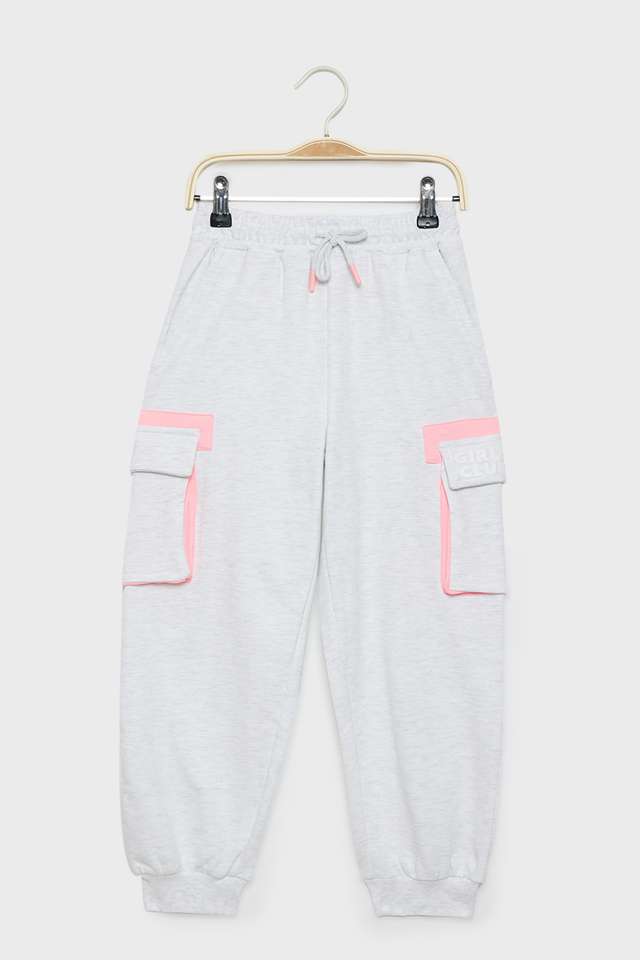 Solid-Cotton-Regular-Fit-Girls-Track-Pants