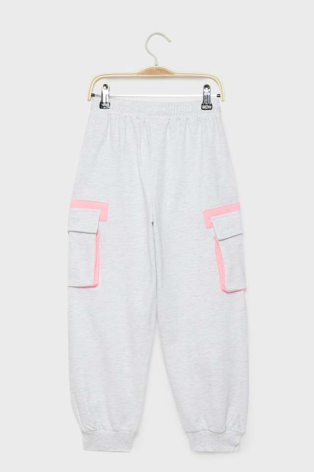 Solid-Cotton-Regular-Fit-Girls-Track-Pants