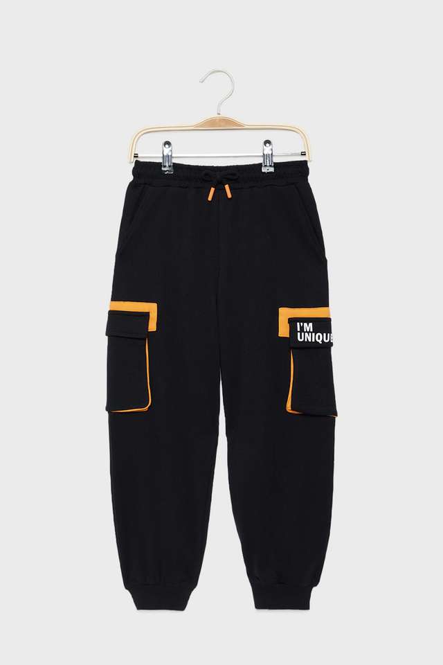 Solid-Cotton-Regular-Fit-Girls-Track-Pants