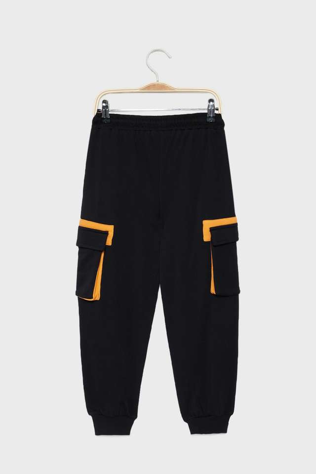 Solid-Cotton-Regular-Fit-Girls-Track-Pants