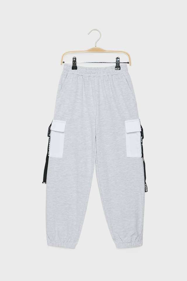 Solid-Cotton-Regular-Fit-Girls-Track-Pants