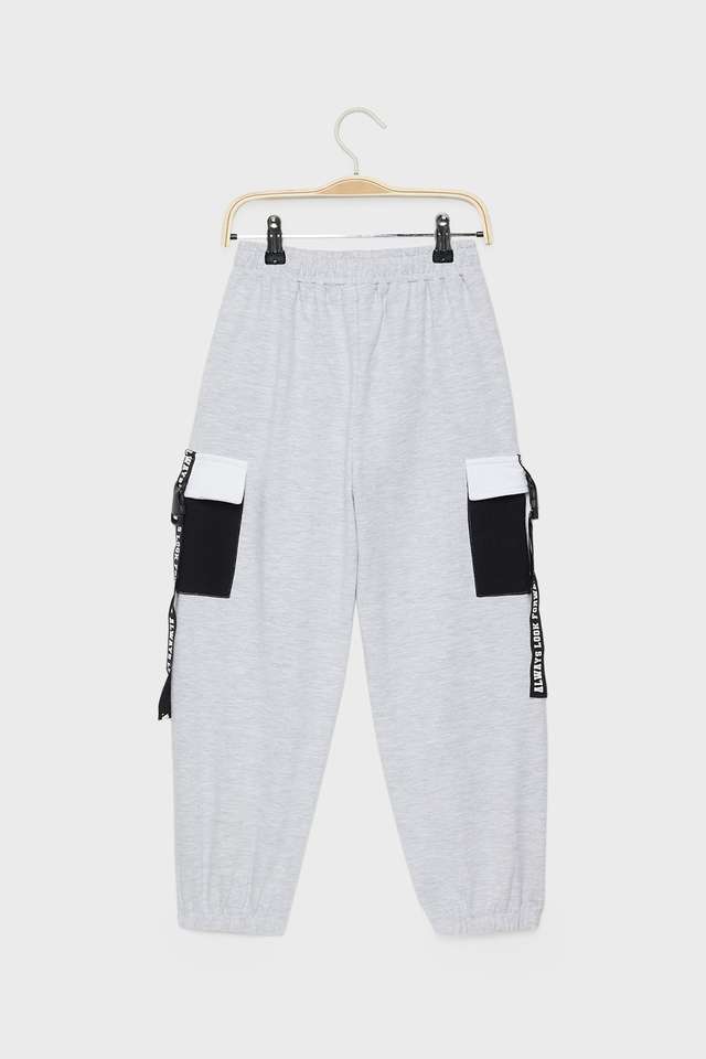 Solid-Cotton-Regular-Fit-Girls-Track-Pants