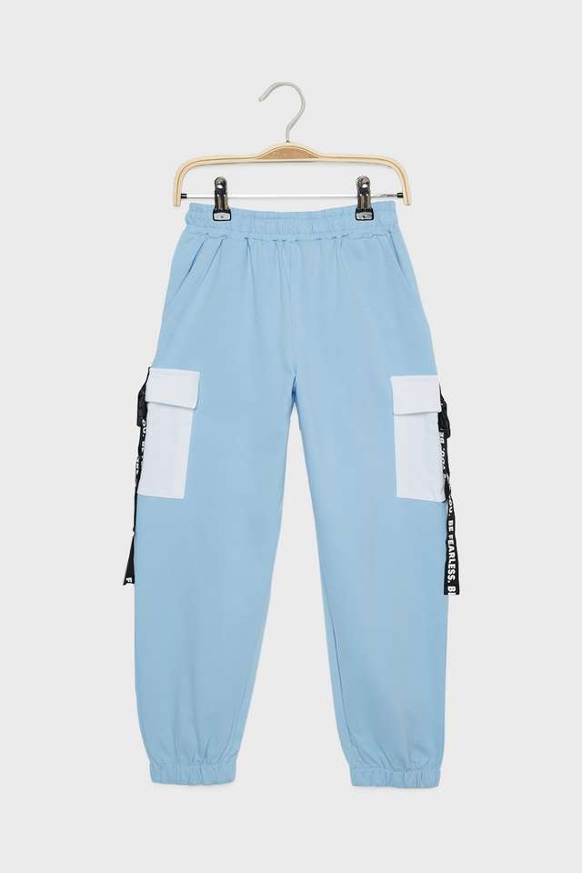 Solid-Cotton-Regular-Fit-Girls-Track-Pants
