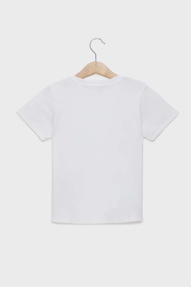 Solid-Blended-Fabric-Regular-Fit-Girls-T-Shirt