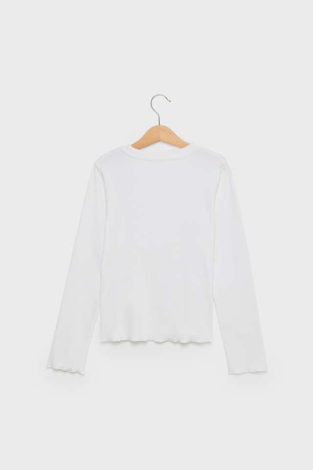 Solid-Cotton-Blend-Round-Neck-Girls-Top