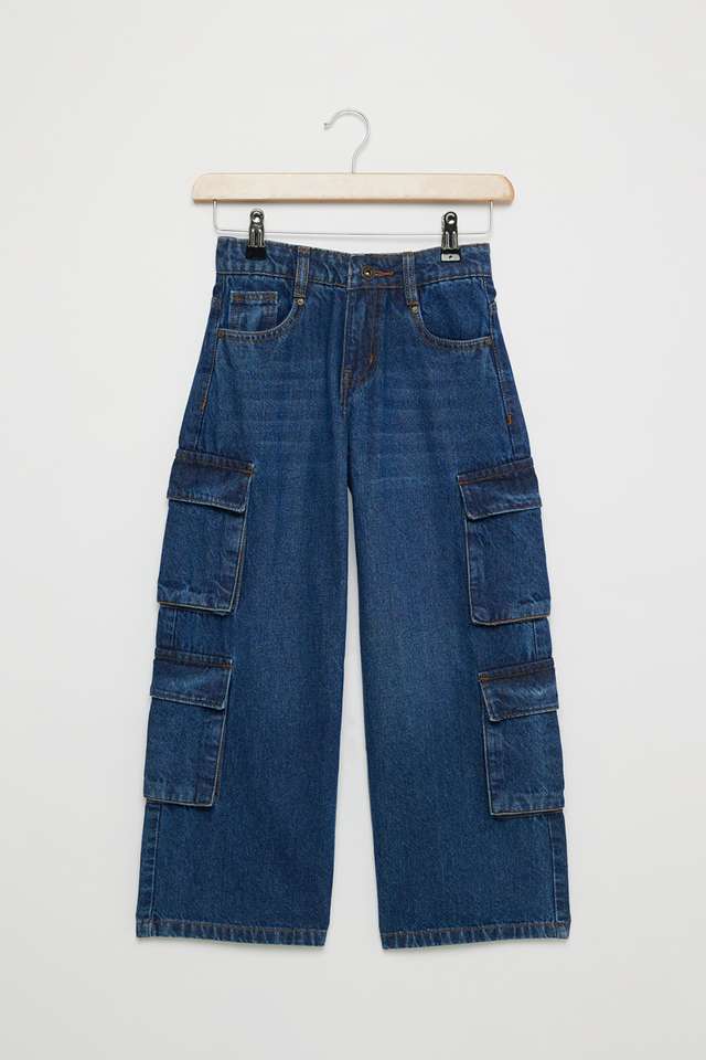 Solid-Denim-Wide-Leg-Fit-Girls-Jeans