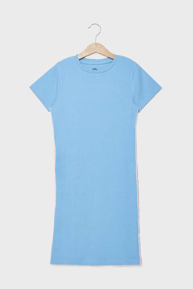 Solid-Blended-Fabric-Regular-Fit-Girls-Dress