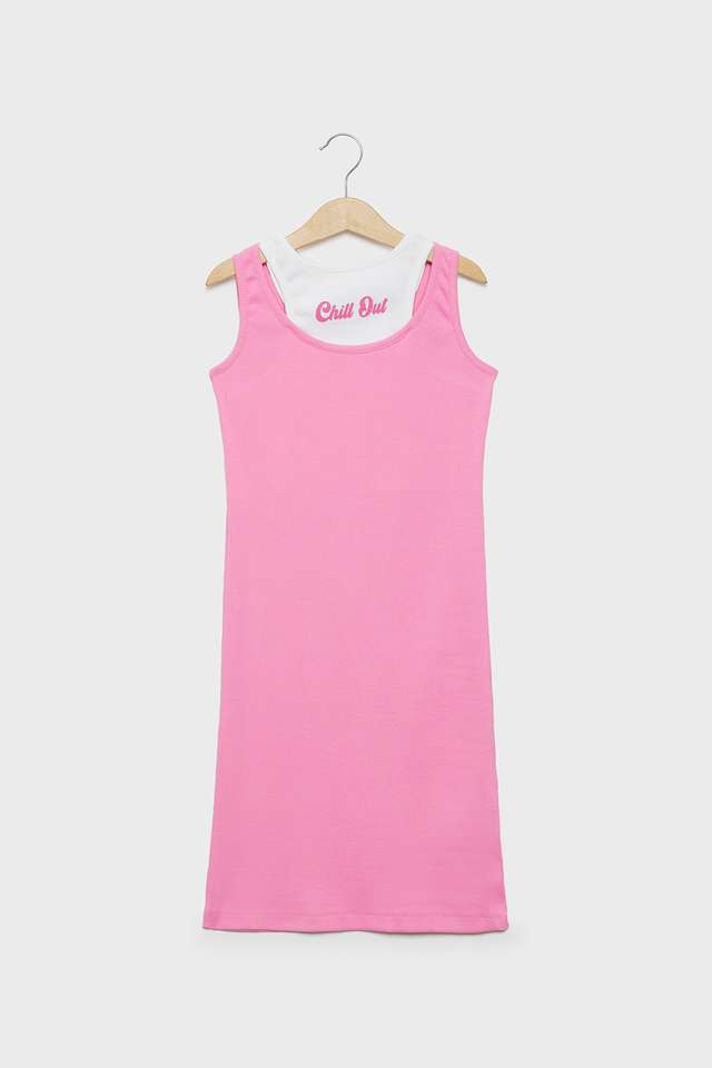 Solid-Blended-Fabric-Regular-Fit-Girls-Dress