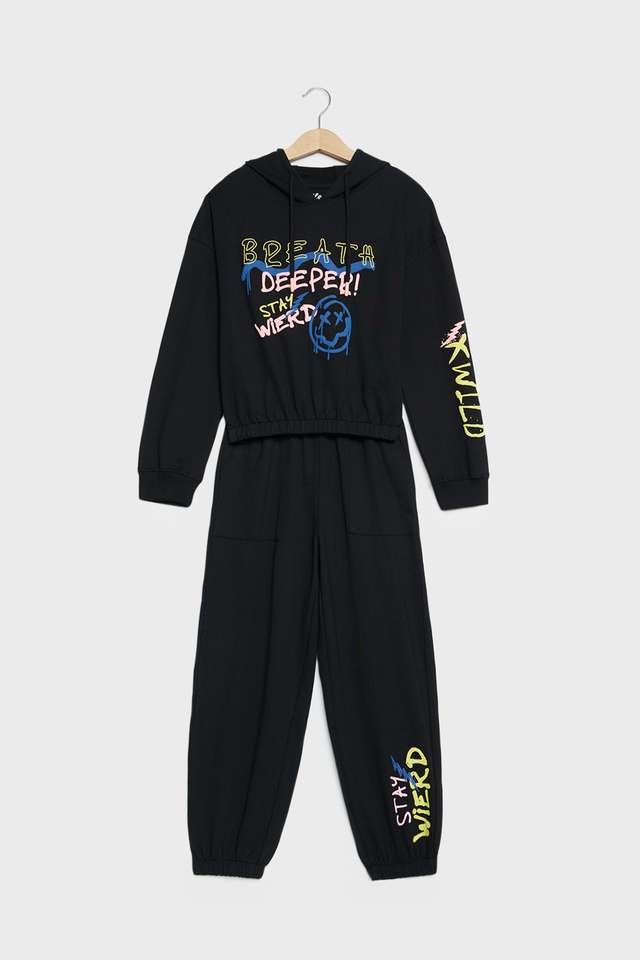 Graphic-Print-Cotton-Round-Neck-Girls-Kurta-Set