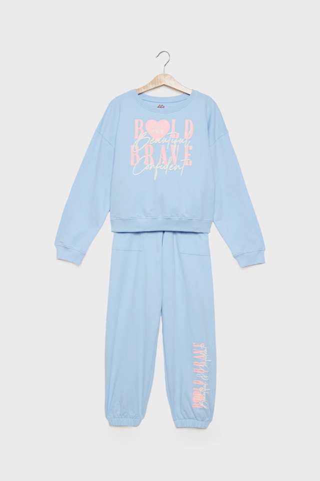 Graphic-Print-Cotton-Round-Neck-Girls-Co-Ord-Set