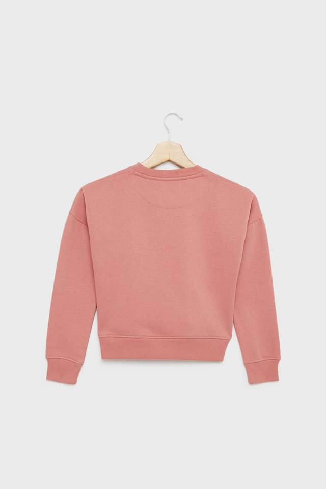 Solid-Blended-Fabric-Regular-Fit-Girls-Sweatshirt