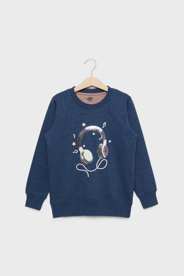 Solid-Blended-Fabric-Regular-Fit-Girls-Sweatshirt