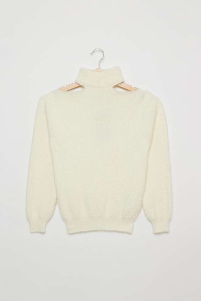 Solid-Nylon-Halter-Neck-Girls-Sweater