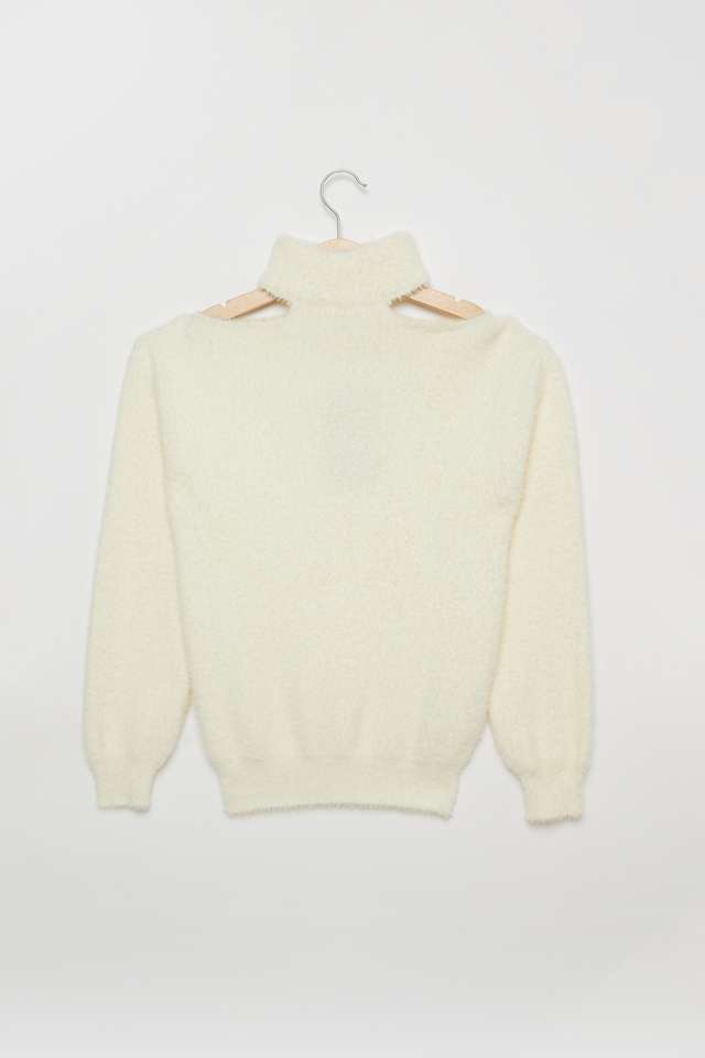 Solid-Nylon-Halter-Neck-Girls-Sweater