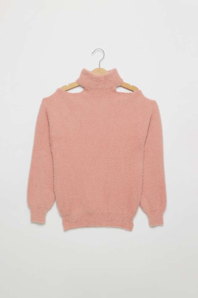 Solid-Nylon-Halter-Neck-Girls-Sweater