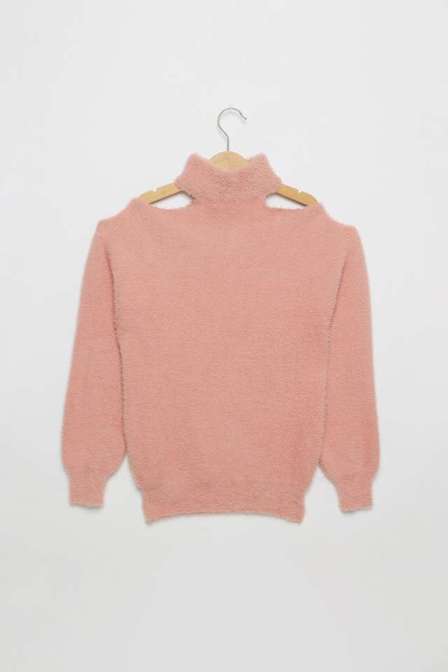 Solid-Nylon-Halter-Neck-Girls-Sweater