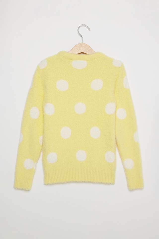 Polka-Dots-Nylon-Round-Neck-Girls-Sweater