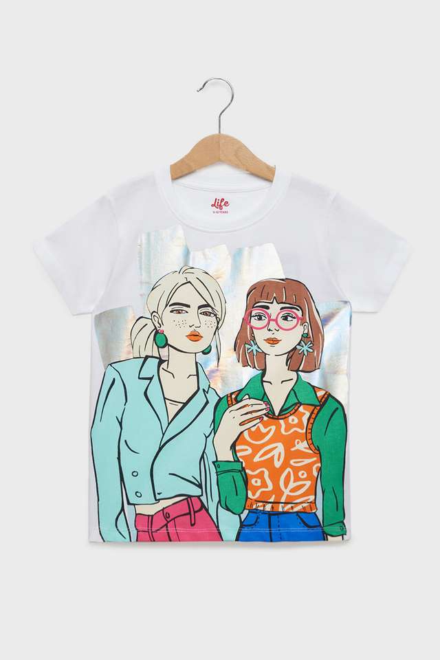 Graphic-Print-Cotton-Regular-Fit-Girls-T-Shirt