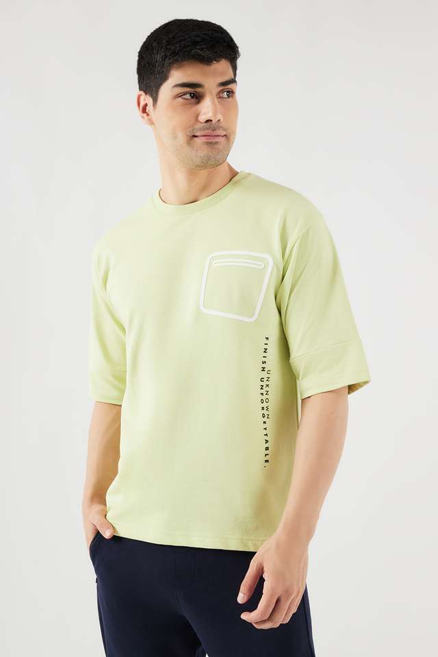Solid-Cotton-Blend-Round-Neck-Men-s-T-Shirt