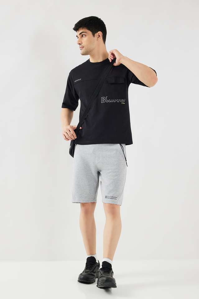 Solid-Cotton-Blend-Round-Neck-Men-s-T-Shirt