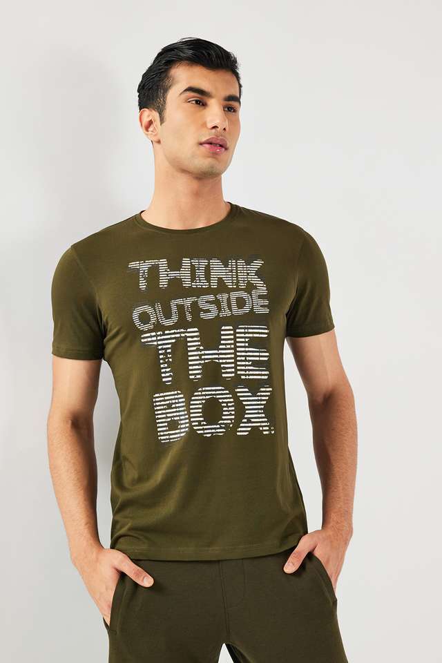 Solid-Cotton-Blend-Round-Neck-Men-s-T-Shirt