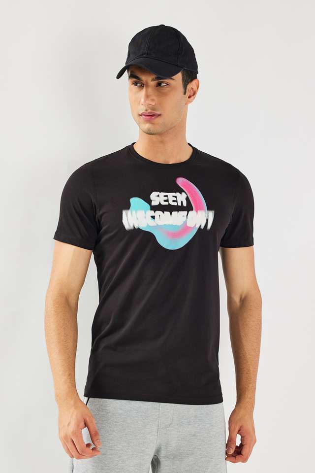 Solid-Cotton-Blend-Round-Neck-Men-s-T-Shirt